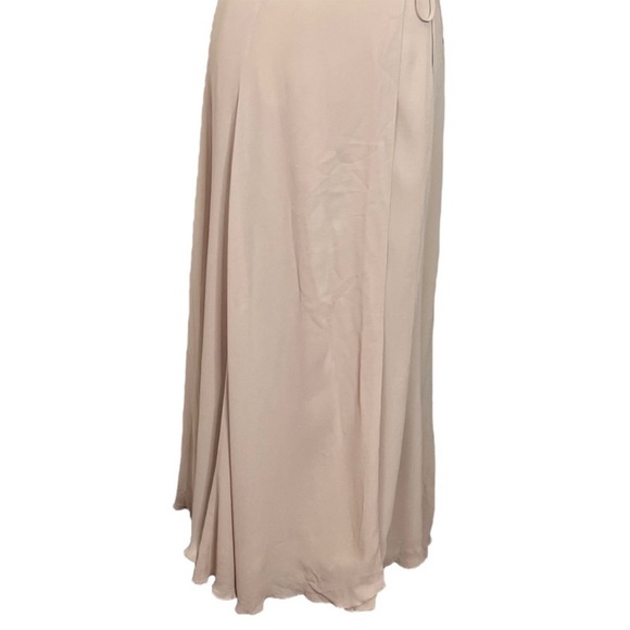 Reformation Peppermint Champagne Ruffle Trim Sleeveless Wrap Maxi Dress Gown S - Picture 4 of 8